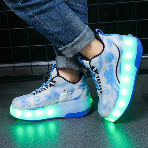 Kids Roller Skates Shoes Sneakers for Boys & Girls, Automatic Retrectable Technical Skateboarding Skates for Sneakers Basketball for Girls Boys Novel Gift4