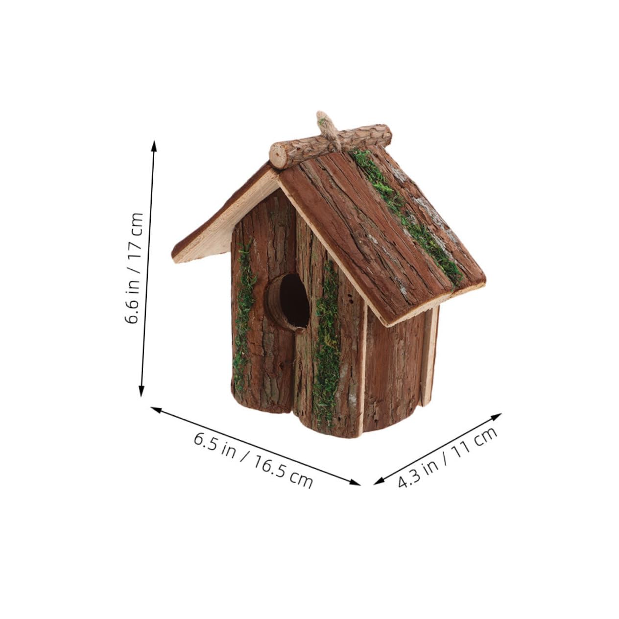 2 Piezas Casa de Pájaros Colgante Exterior Madera Natural Estilo Cabaña con para Colibríes Nido Decoración Jardín Ecológica Rústica