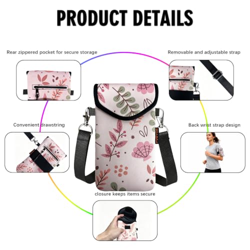 Image of Neoprene Phone Sleeve Pouch Case Bag for Men Women w /Crossbody Strap /Neck Lanyard for iPhone 17 /16 /15 /14 Pro Max, Samsung S25,Pixel 10
