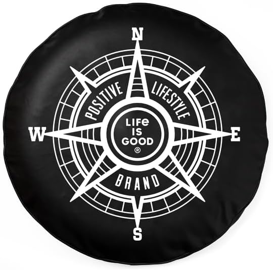 Life is Good. Positive Compass Tire Cover, Jet Black