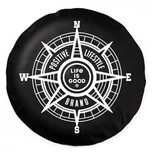 Life is Good. Positive Compass Tire Cover, Jet Black