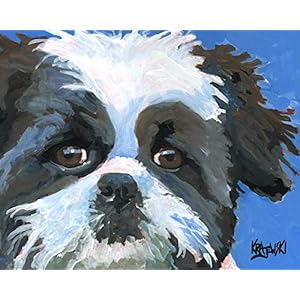 Shih Tzu Art Print | Shih-Tzu Home Artwork Decor | From Original Acrylic Painting by Ron Krajewski | Hand Signed Artwork in 8×10” and 11×14” Sizes