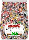 Sweetsome Assorted Sour Balls – Approx. 260 Individually Wrapped Fruit-Flavored Hard Candies – Classic Tart Treats in Bulk Bag