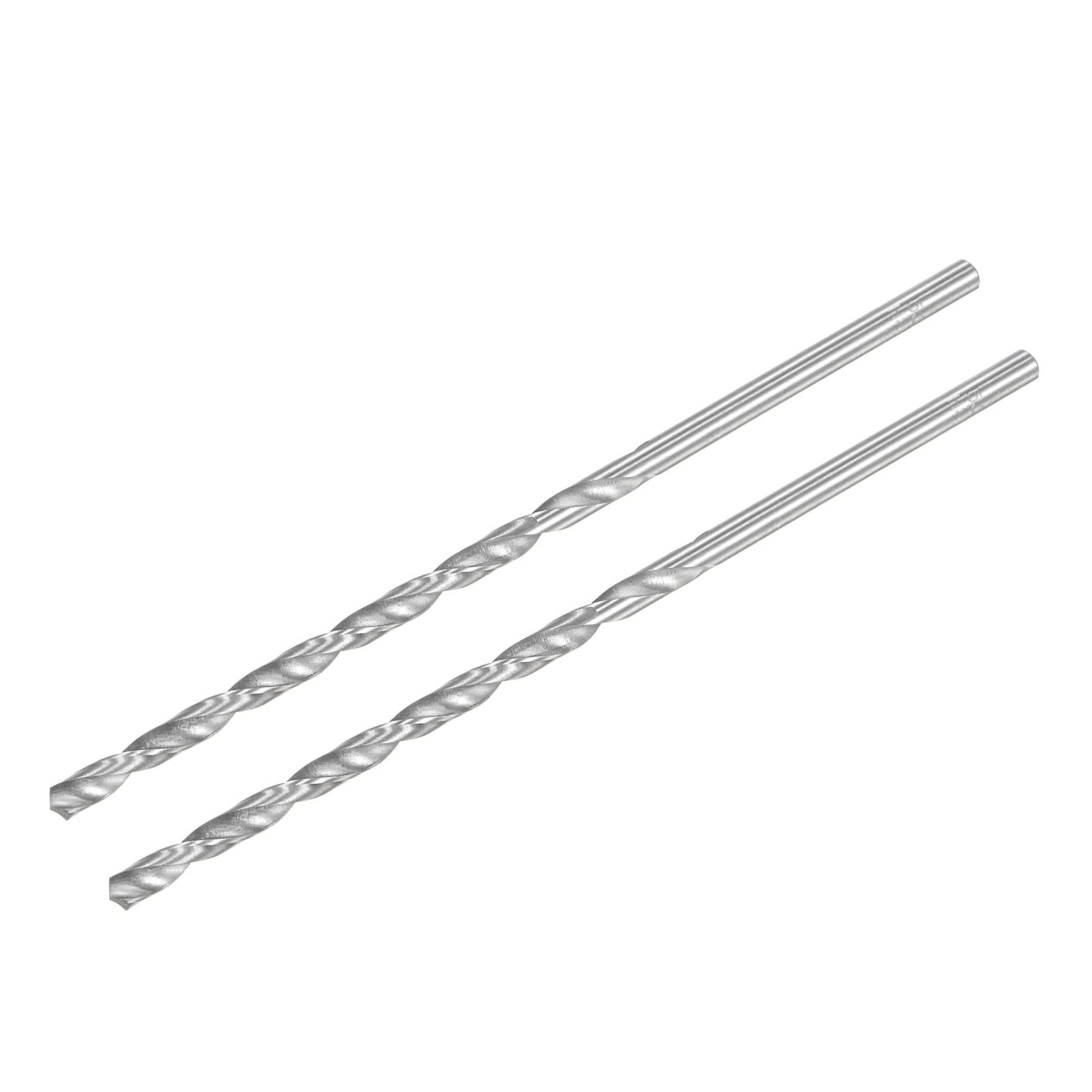 sourcing map HSS (Hochgeschwindigkeitsstahl) extra lange Spiralbohrer Bohrer, 5,2 mm Bohrerdurchmesser 160 mm Länge 2 Stück