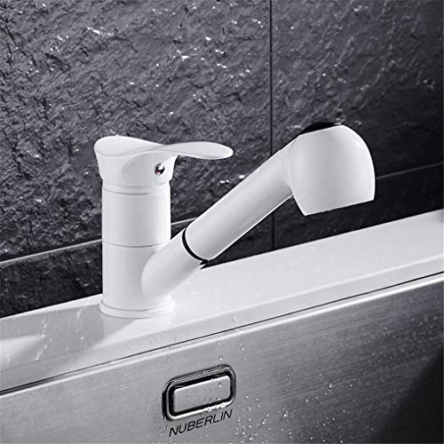 Robinet de cuisine rétro blanc avec douchette pour simplifier vos recettes