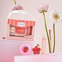 Perr Cherry 4 PCS Organic Makeup Kit for Kids, Preteens & Teen Girls | 100% Natural & Skin Friendly | Includes Eye & Cheek Highlighter, Lip & Cheek Tint, Lip Oil, Brush (Floret Kit, Assorted Colour) gallery image