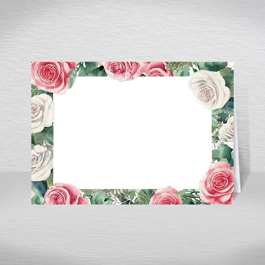 Pack of Place Cards Weddings, Anniversary Dinner Party, Afternoon Tea Parties and Special Occasions: Pink Rose Table Name Cards (Pack of 50 Without Envelopes)