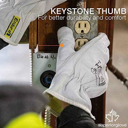 Superior Goatskin Leather Work Gloves – Kevlar Lined Cut Resistant, Arc Flash Safety Work Gloves (Endura-378GKTFG) X-Small