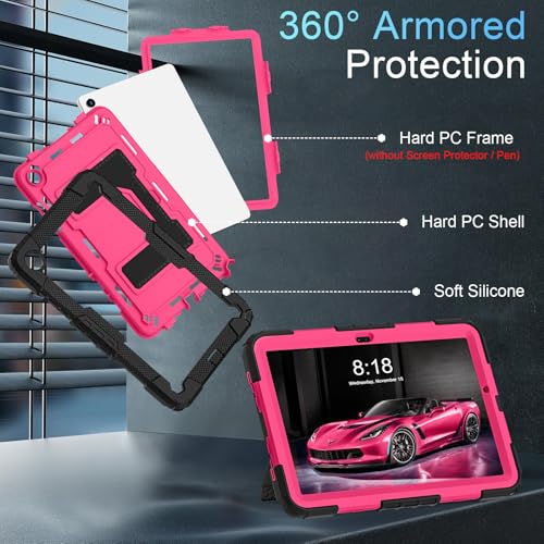 Image of for Samsung Galaxy Tab A11+ /A9+ Case 11 Inch Galaxy Tab A11 Plus Cases,Rugged Heavy Duty Shockproof Protective Cover Samsung A9 Plus Tablet Cases,Black Pink