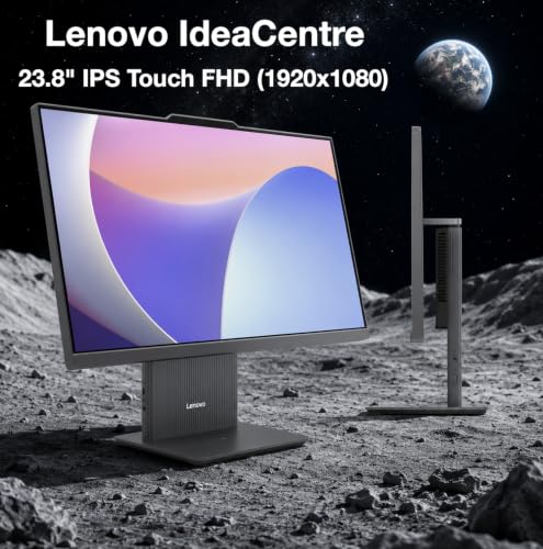 Image of Lenovo IdeaCentre 24ARR9 Professional All-in-One 23.8 inch Touchscreen IPS FHD Display (AMD Ryzen 3 7335U, 8GB DDR5, 512GB PCIe SSD, AMD Radeon 660M, WiFi 6, Webcam, Win 11 Home) w /DKZ USB Port Expander