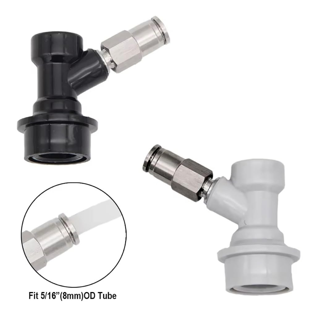 Ball Lock Keg Disconnect 1 Set - Schnellverbinder for Gas- Und Bierleitungen Mit 5/16" Und 3/8" Steckanschlüssen for Selbstgebrautes Bier(A)
