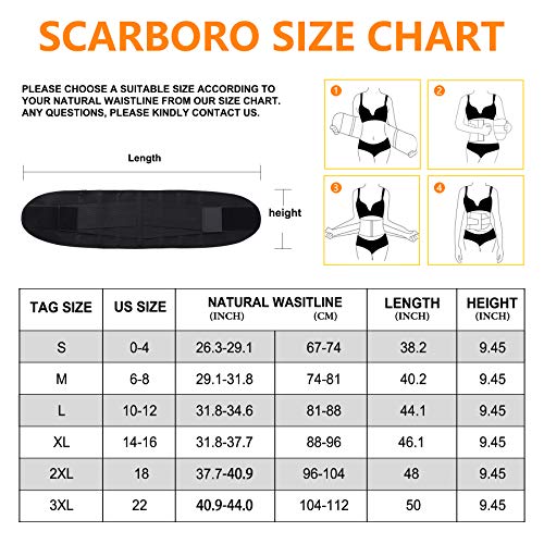 Scarboro Women Sweat Waist Trimmer Sauna Waist Trainer Slimming Body Shaper Sports Girdles Workout Belly Band Belt Black #TOP5