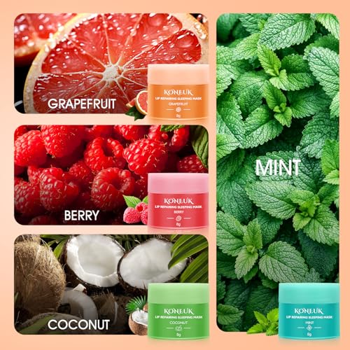 KONEUK 12-Pack Lip Sleeping Mask (Mint, Grapefruit, Coconut, Berry) — view 4