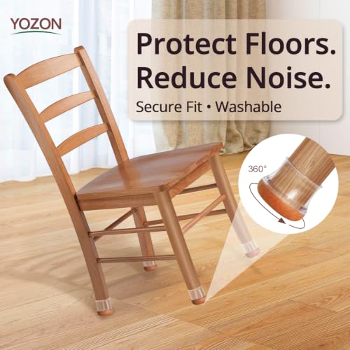 Image of YOZON 2023 New Chair Leg Floor Protector Chair Sliders Floor Protector Rubber Chair Leg Protectors For Hardwood Floors Felt Furniture Pads Silicone Caps 16Pack Clear Medium (Fit:0.71 inch-1.1 inch)