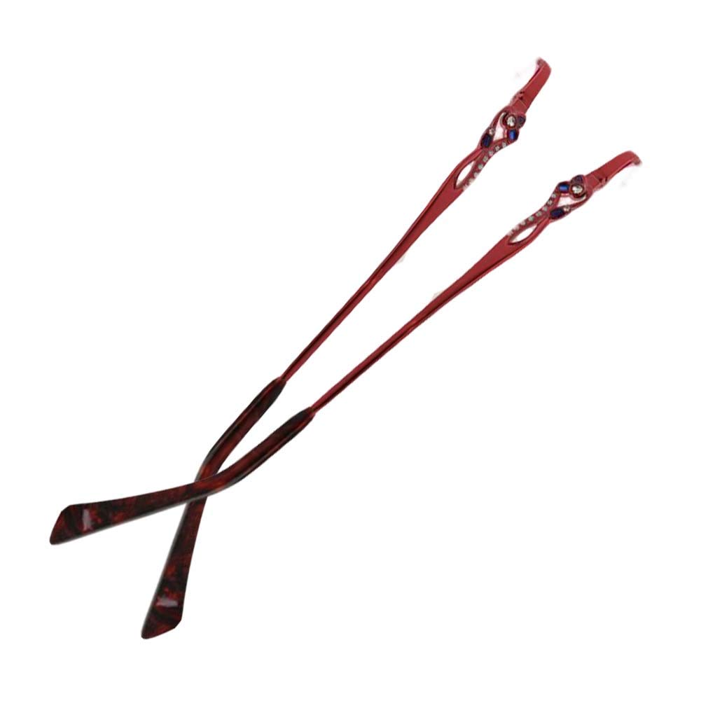 ZXGRfdefa Temple leg, 1 Pair Women Rhinestone Rimless Glasses Frame Replacement Temples