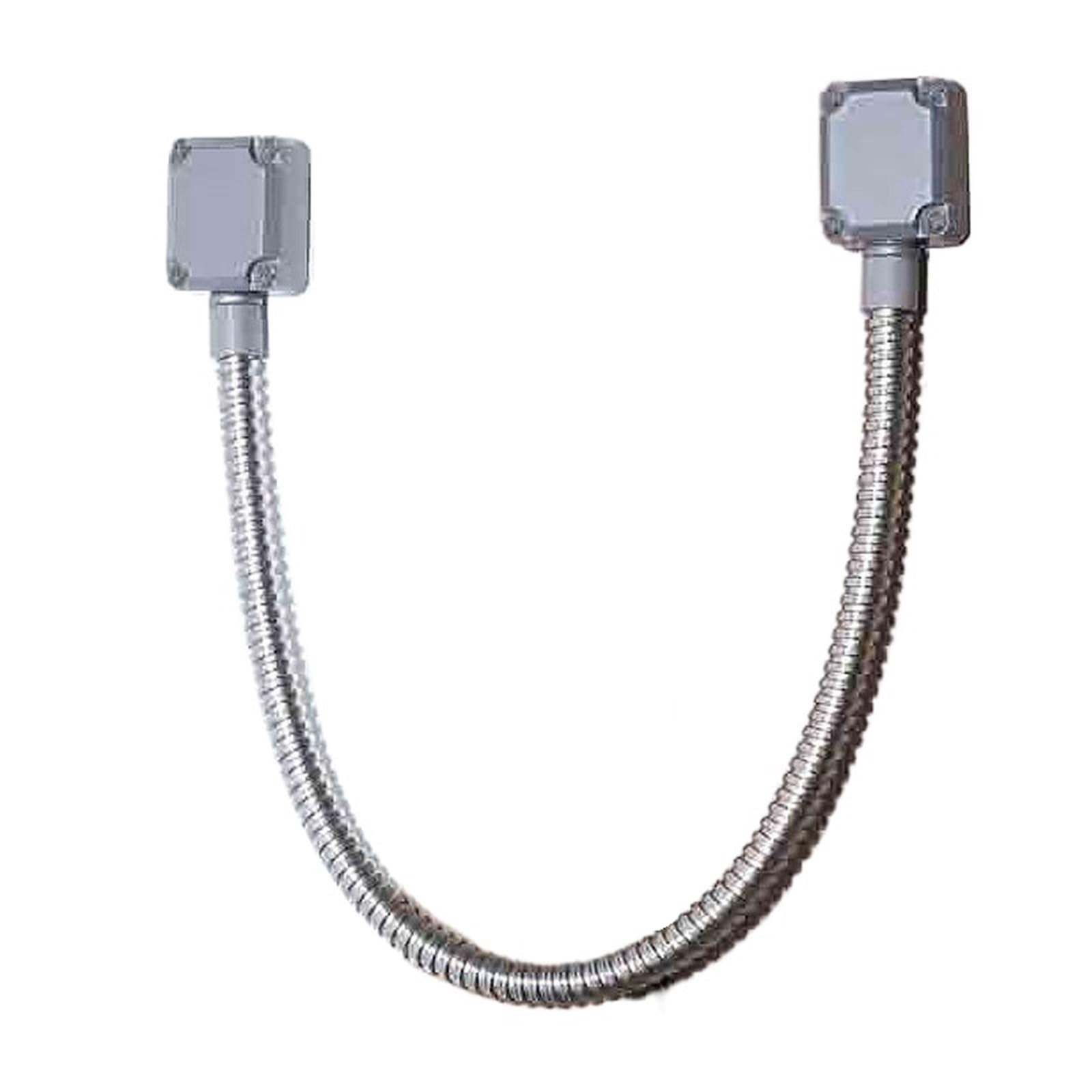 Padgcnor Sliver Door Cable Protector Exposed Mount Access Control Cable Wire Sleeve Protector Wooden Metal Door Spring Tube Loop Zinc Alloy Head 304(Sliver)