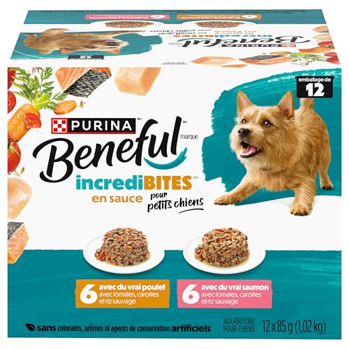 Beneful Incredibites Wet Dog Food for Small Dogs, Real Chicken & Salmon in Gravy Variety Pack - 85 g Can (12 Pack) image 8