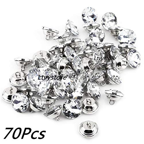 Ltvystore 70Pcs 1Inch Rhinestone Crystal Buttons Clear Diamond Tufting Buttons Upholstery Buttons With Metal Loop Buttons For Sewing Sofa Bed Headboard Diy Crafts Decoration #TOP7