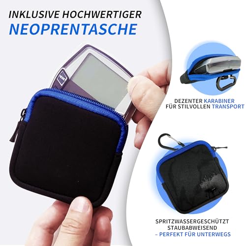 i-LEFANTE für Bosch Intuvia Display Schutzhülle mit Neoprentasche | E-Bike Displayschutz | Transparent und wasserdicht | Stoß- und Kratzschutz (2er Set)