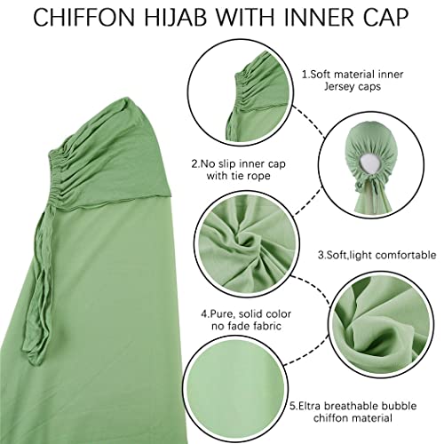 Azedssw Women Instant Hijab Scarf With Undercaps Muslim Women Hijabs With Inner Caps Underscarf Caps Islam Muslim Headscarf3