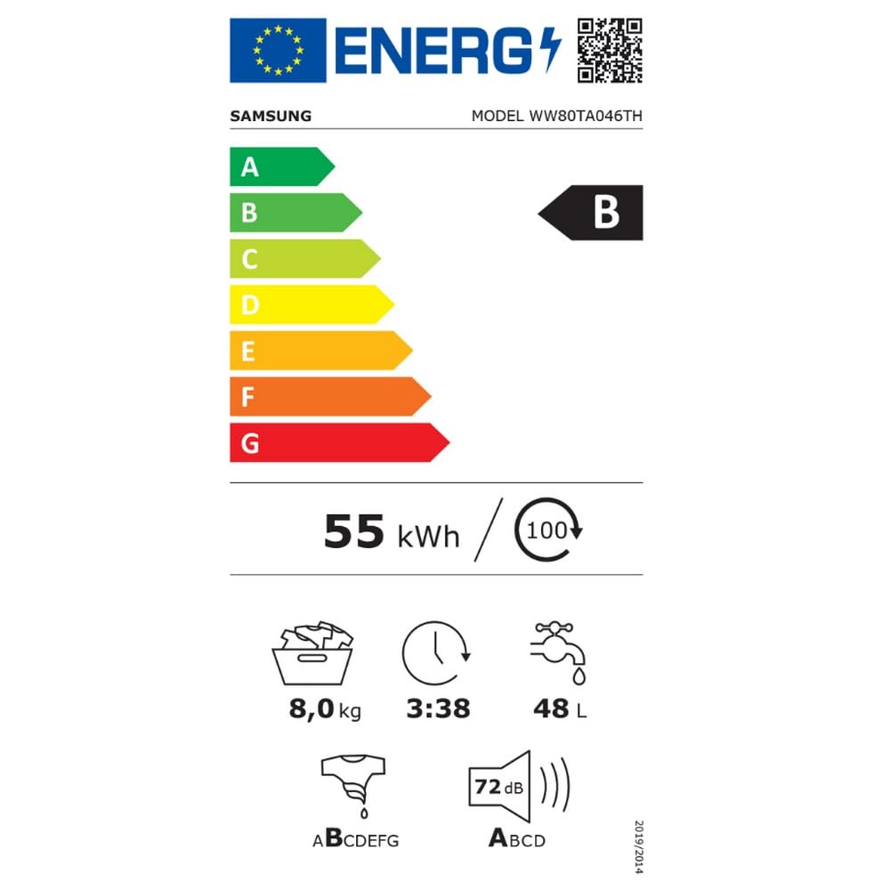SAMSUNG Lave linge Frontal WW80TA046THEF