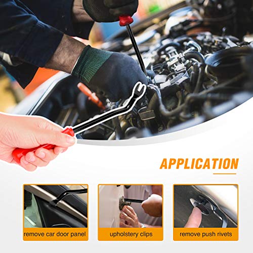 Image of GOOACC Door Panel /Upholstery Remover Ergonomic Stainless Steel Fastener Remover - Easily Removes Plastic Fasteners,Reduces Damage to Panels and Loss of Clips