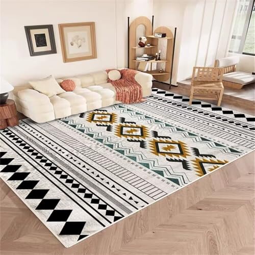 Tapis de balcon extérieur gris géométrique 100x200cm pour protection sol de bureau - 2