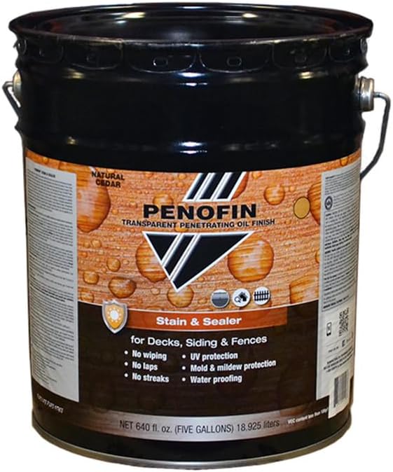 Penofin 5 Gallon Stain and Sealer Tranparent Penetrating Oil Finish - Natural Cedar