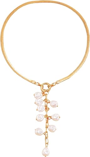 WDIRARA Collar de cadena larga de serpiente Twist Y Lariat para mujer
