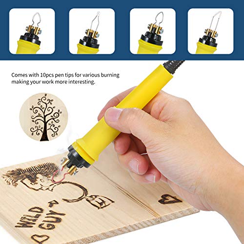Kit de herramientas de quema de leña de 0-800 ℃ con pluma de pirograbado 60W 5