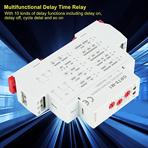 Relé de tiempo GRT8-M1 multifuncional para solucionar problemas de temporización en riel DIN AC 4