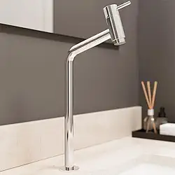 Torneira Banheiro Lavabo Bica Alta Bancada Inox Cromada Link 45° Beltempo