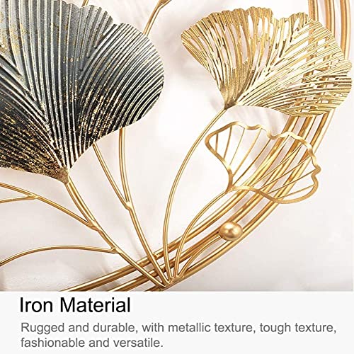 Kedam 3D Metal Wall Decor, Ginkgo Leaf Metal Wall Art Decor For Living Room, Modern Wall Hanging Artwork Decoration, Handmade Wall Sculptures For Living Room Bedroom Luxury Kitchen Gifts #TOP4
