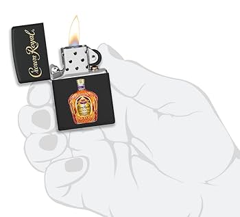 Amazon.com: Zippo Crown Royal Logo and Bottle Black Matte