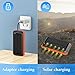 DJKK Solar Power Bank Wireless Charger 33800mAh Built in 4 Cables and LED Camping Lights 22.5W Fast Charging Power Bank 7 Outputs 4 Inputs Portable Charger Compatible with All Mobile Devices (Black)