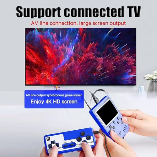 Handheld Game Console,Portable Gaming System with 400+ Classic Games,3.0" LCD Screen,Retro Game Console Support TV Connection & 2 Players for Kids Adults(Blue) - Image 5