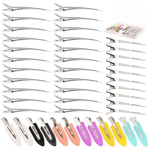 NOOEPC 44Pcs Metal Alligator Hair Clips, Hair Clips for Styling, Duck Billed Hair Pins Creaseless Hair Clips Salon, Makeup, Hair Dyeing DIY Bows & Home Use (44 Mixed Sizes)