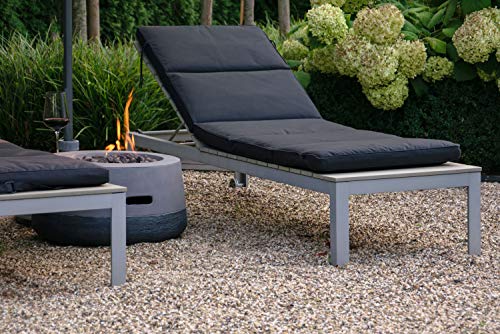 dobar® 35442e Lava-Ofen Calido - Gaskamin Outdoor aus Magnesia - Gasfeuerstelle mit Lavasteinen - Gartenkamin inkl. Deckel & Schutzhülle - Gasofen für Garten/Terrasse/Balkon - 48 x 48 x 66 cm
