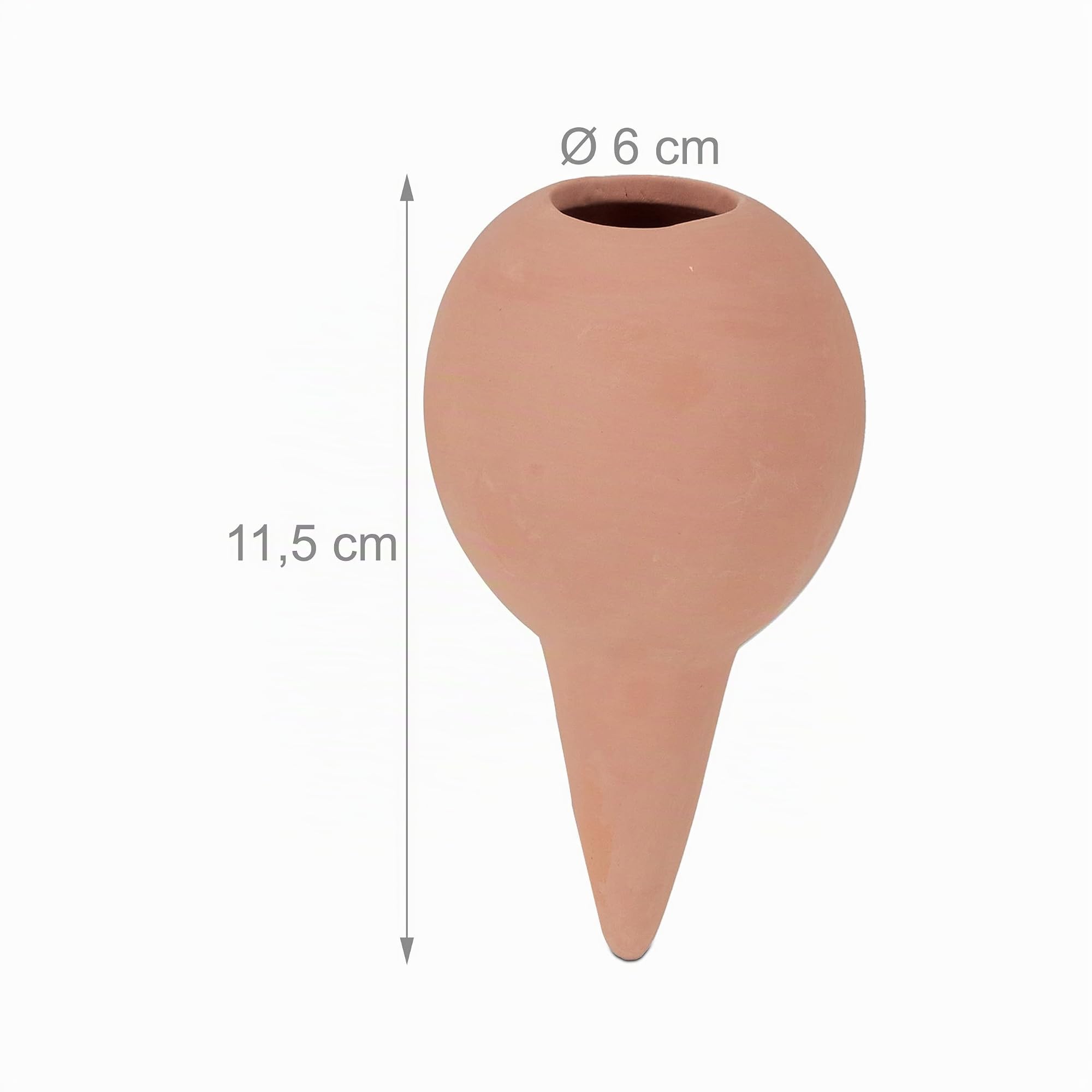 Relaxdays Set 4 Sfere da Irrigazione, Coni da 100 ml, HxD: 11,5 x 6 cm, Piante e Fiori da Interni e Esterni, Terracotta