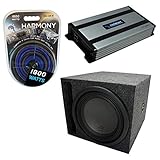 Universal Car Stereo Slotted S Port Single 8' Alpine Bundle Type R SWR-8D4 Sub Box Enclosure with...