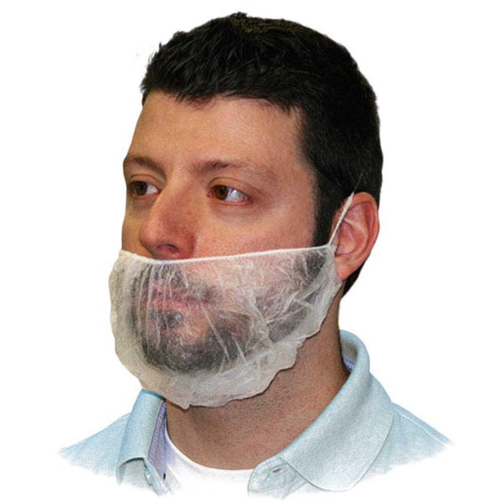 Beard Cover, Tezam 18" Disposable Non-woven Beard Net Covers Comfortable Protective Beard Nets, Safe & Clean Work Environment, 100PCS