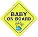 3pcs - Baby in Car Sticker Decal Sign for Car Safety Waving Sticker (Boys2+Square1)