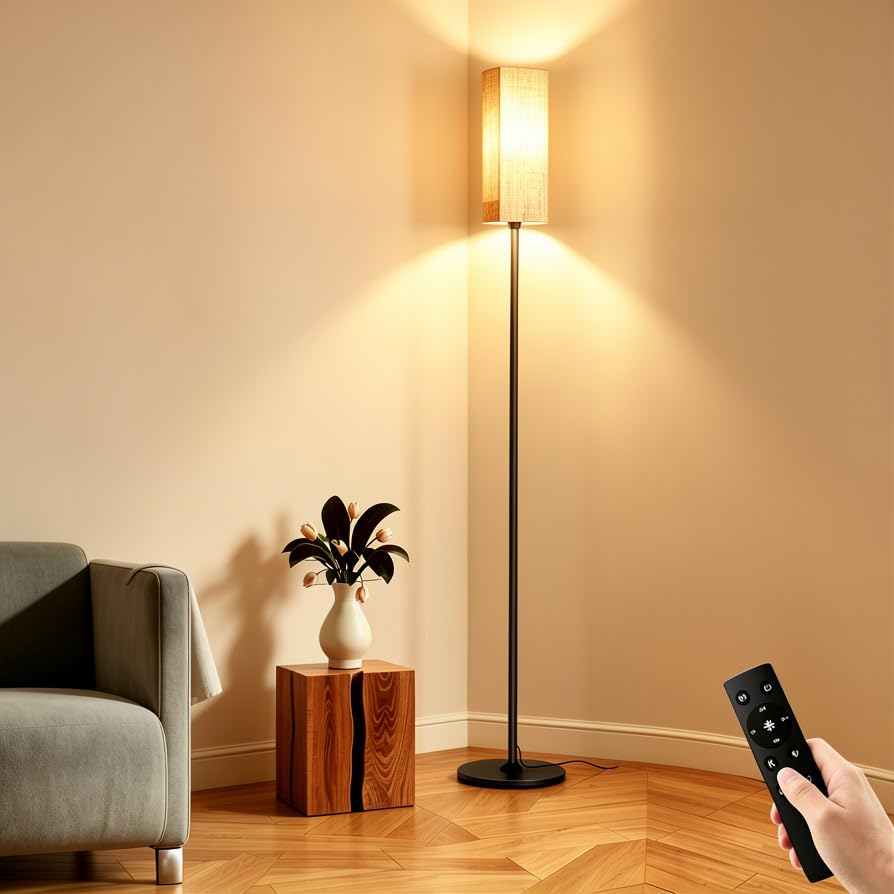 Slycool フロアライト LED スタンドライト 間接照明 LED フロアランプ 12W スマート電気スタンド 無線式リモコン タイマー 自動消灯機能 照明スタンド LED電球付き 組み立て 調光調色 フィットスイッチ 北欧 デザイン 優しい フロアランプ ナイトライト 金属