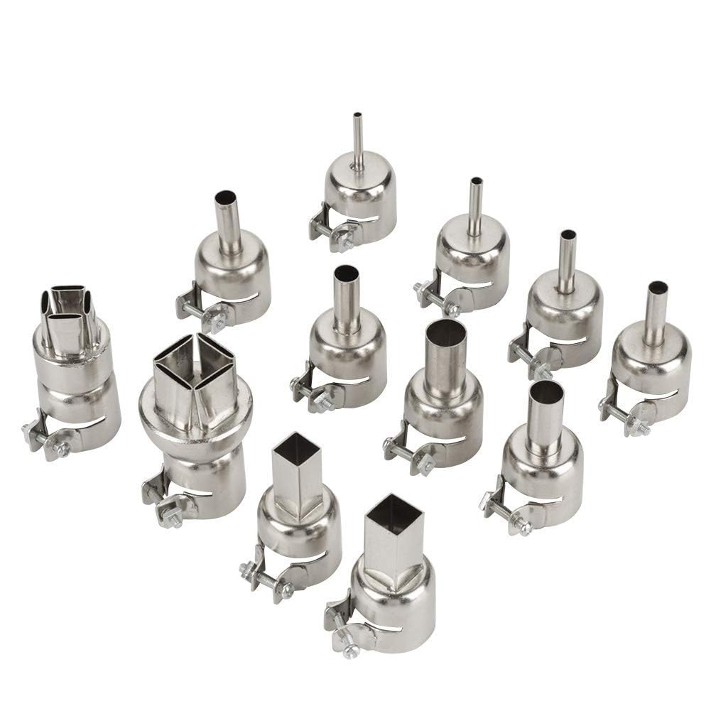 Hot Air Gun 12pcs Steel Heat Nozzles Kit for 850 Hot Air Soldering Station Repair Tool Accessory -