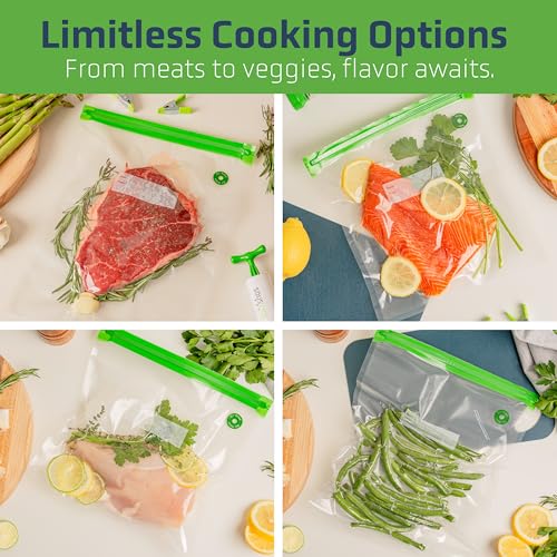 Image of SOUSVIDE ART Sous Vide Cooker Kit - 1000W Immersion Circulator - 15 Vacuum Bags, Pump, Digital Timer and Temperature Control; Complete Sous Vide Machine Cooking Kit for Home Chefs and Beginners