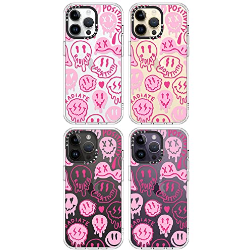Mosnovo Compatible With Iphone 14 Pro Max Case, [Buffertech 6.6 Ft Drop Impact] [Anti Peel Off Tech] Clear Tpu Bumper Phone Case Cover Pink Smiles Face Designed For Iphone 14 Pro Max 6.7" #TOP2
