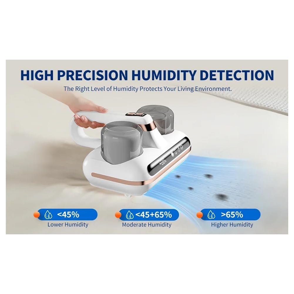 Osmond Eliminador de Ácaros UV, Aspirador de Colchones Inalámbrico de Mano, Potente Succión para Limpiar la Cama, Las Almohadas, la Ropa y El Sofá