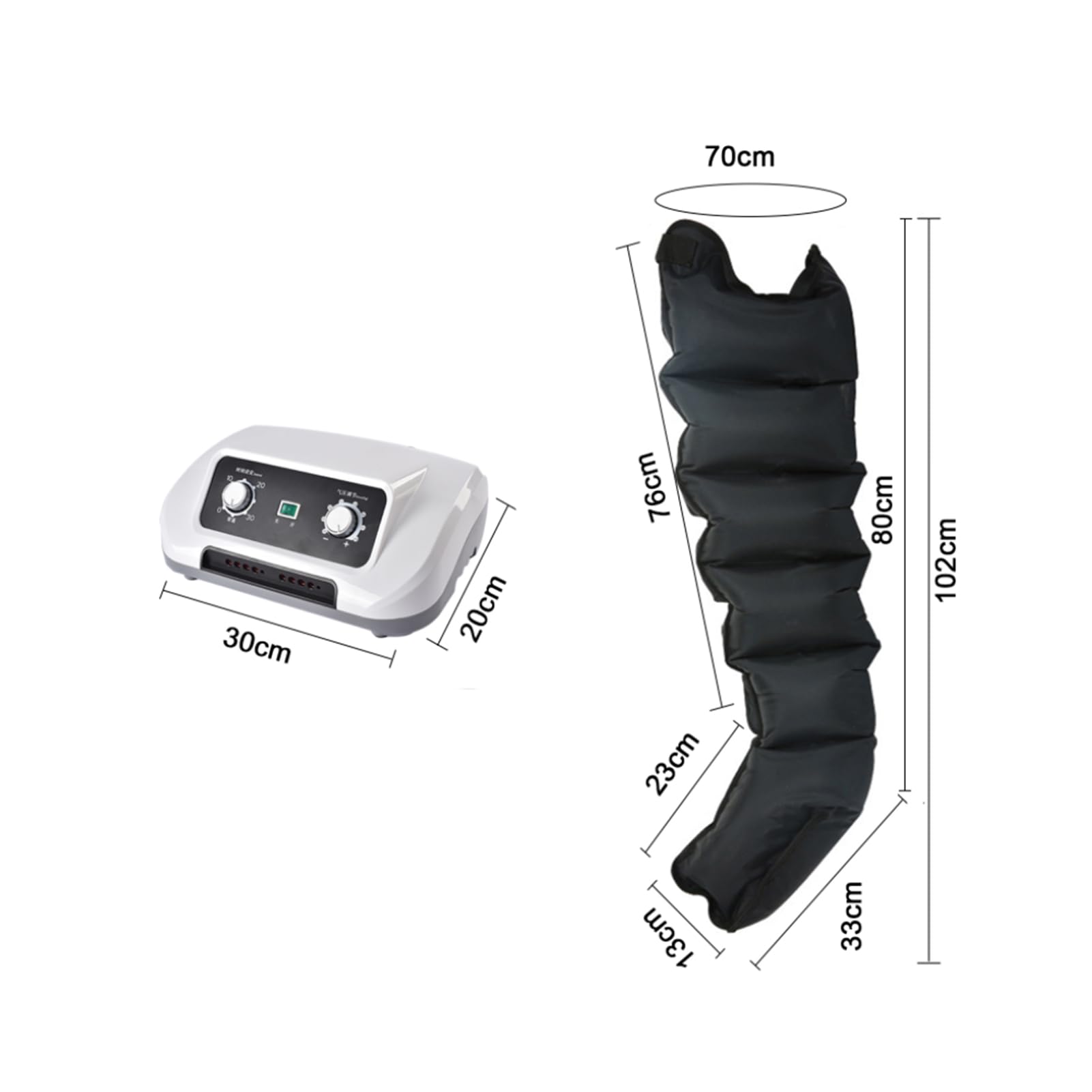 Botas de Presoterapia Profesional 6 Cámaras, Negro Piernas XXL | Drenaje Linfático, Masajeador Compresión de Aire, Mejora la Circulación, Relajación Muscular, Presión Ajustable, Temporizador