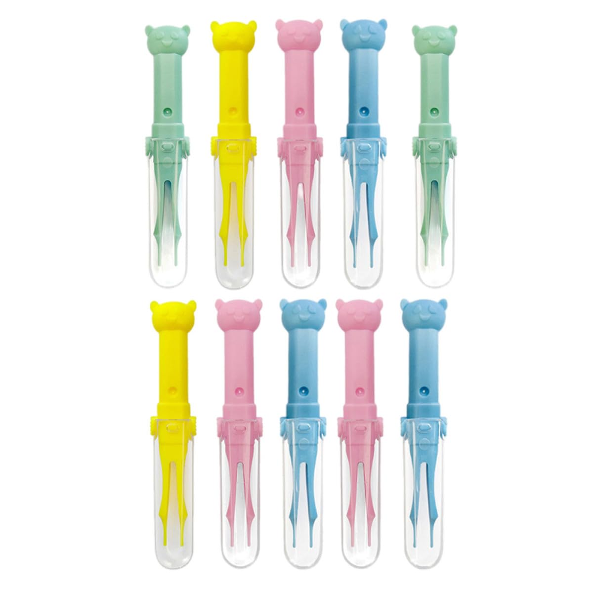 Beaupretty 10pcs Nose Cleaner Tweezers for Precision Nose Cleaning Clip Cartoon Design Mixed Colors Nasal Care Tool Set