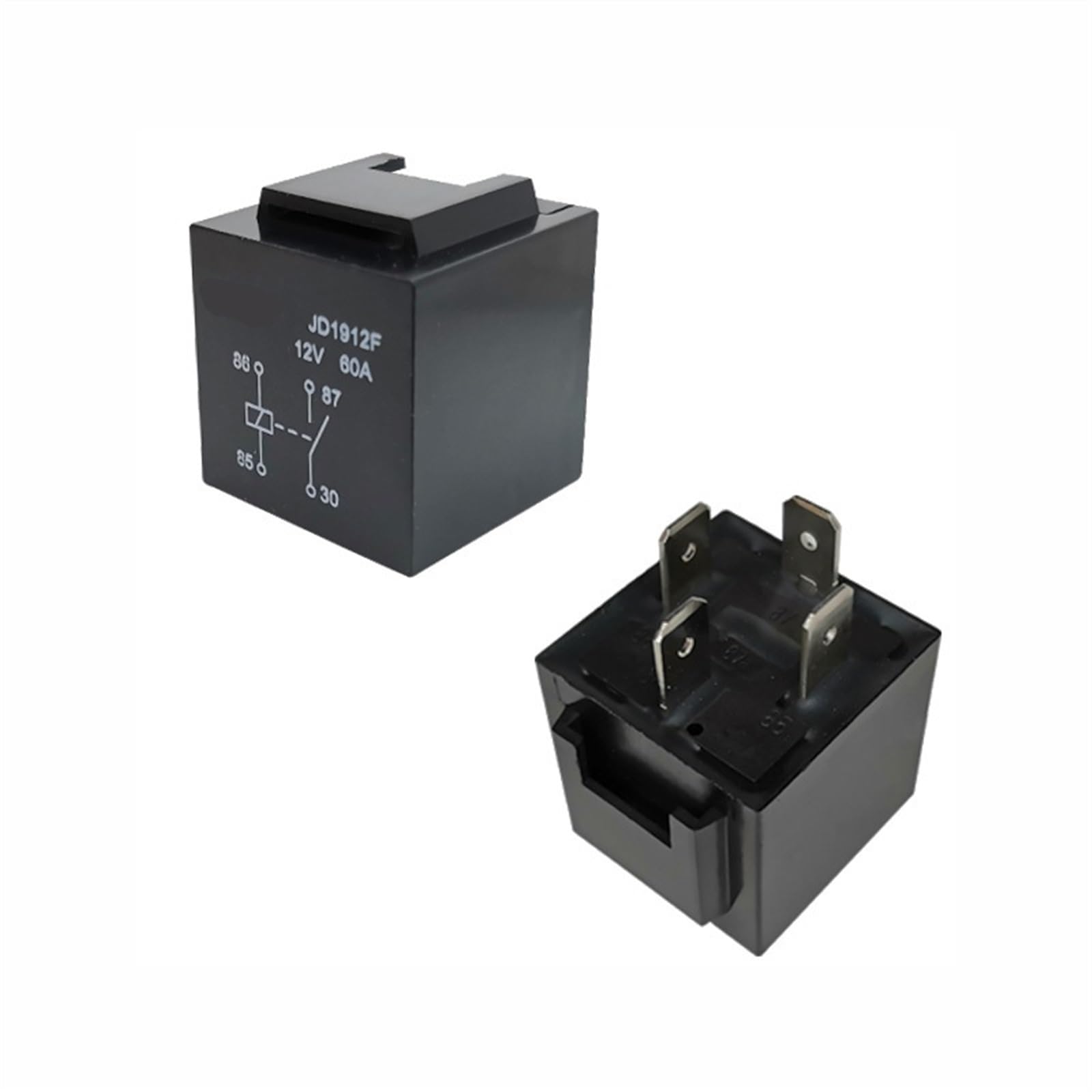 Relé JD1912F JD2912F Base 12V 24V Relé de alta potencia 12VDC DC12V 24VDC DC24V 60A 4PIN 2 piezas(JD2912F 24VDC)